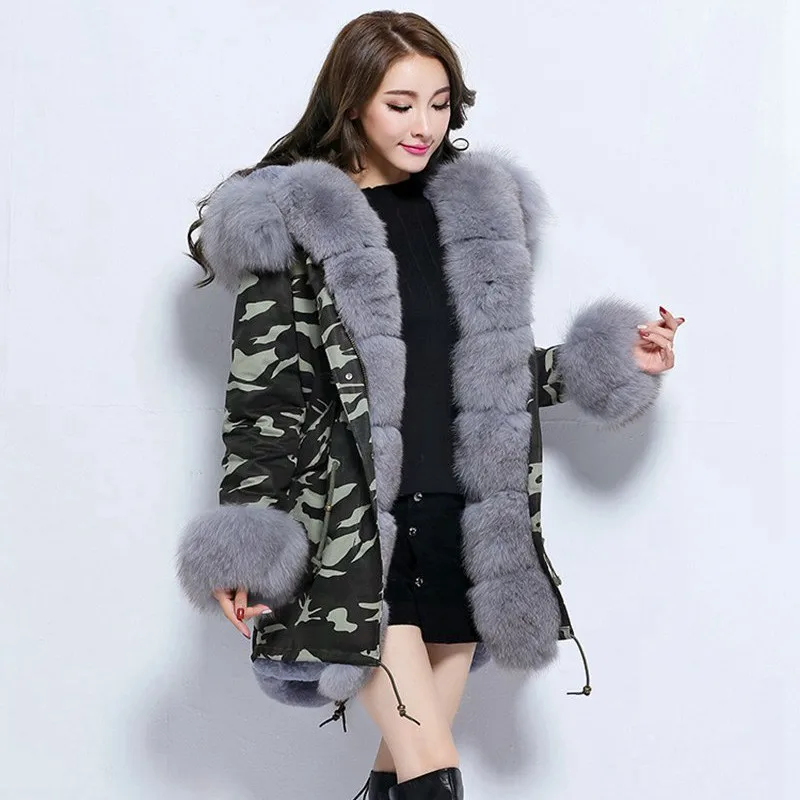 Women Winter Jacket 2017 Vintage Long Parka Coat Fur Jackets Real Fox Collar Fashion Russian Style Hooded Coats Thick Parkas | Женская