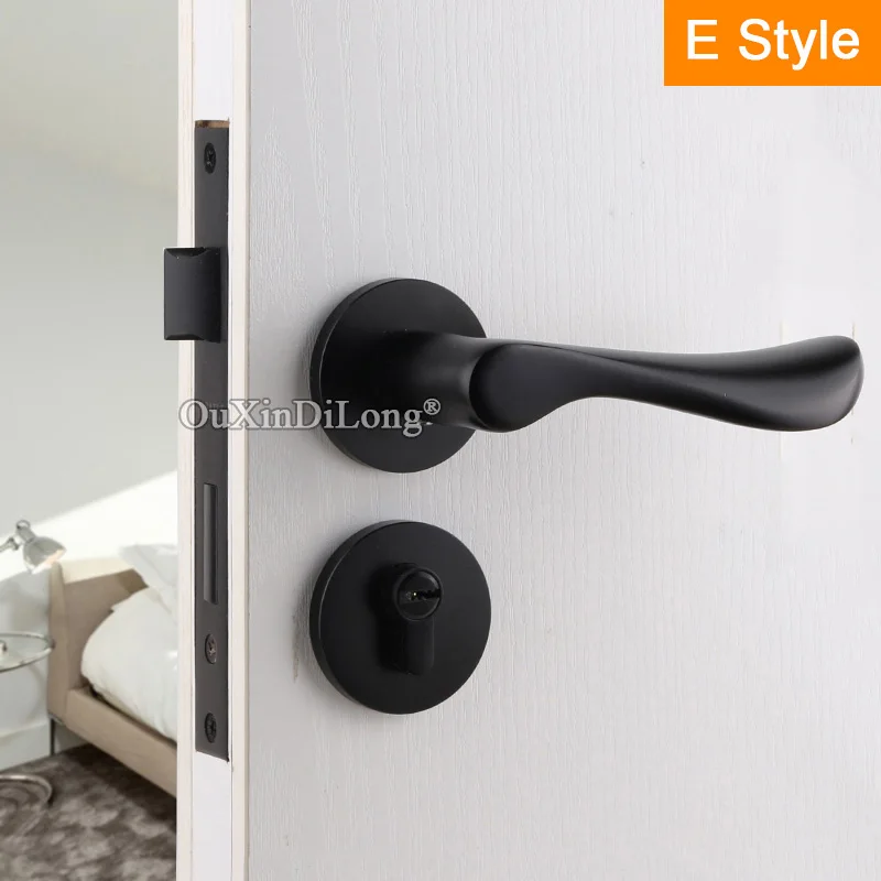 Европейский черный бесшумный дверной замок набор врезных замков для входной