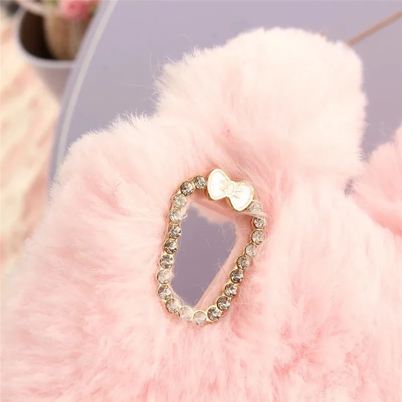 Чехол из ТПУ с пушистым мехом в форме кролика Bosilang украшенный стразами хороший