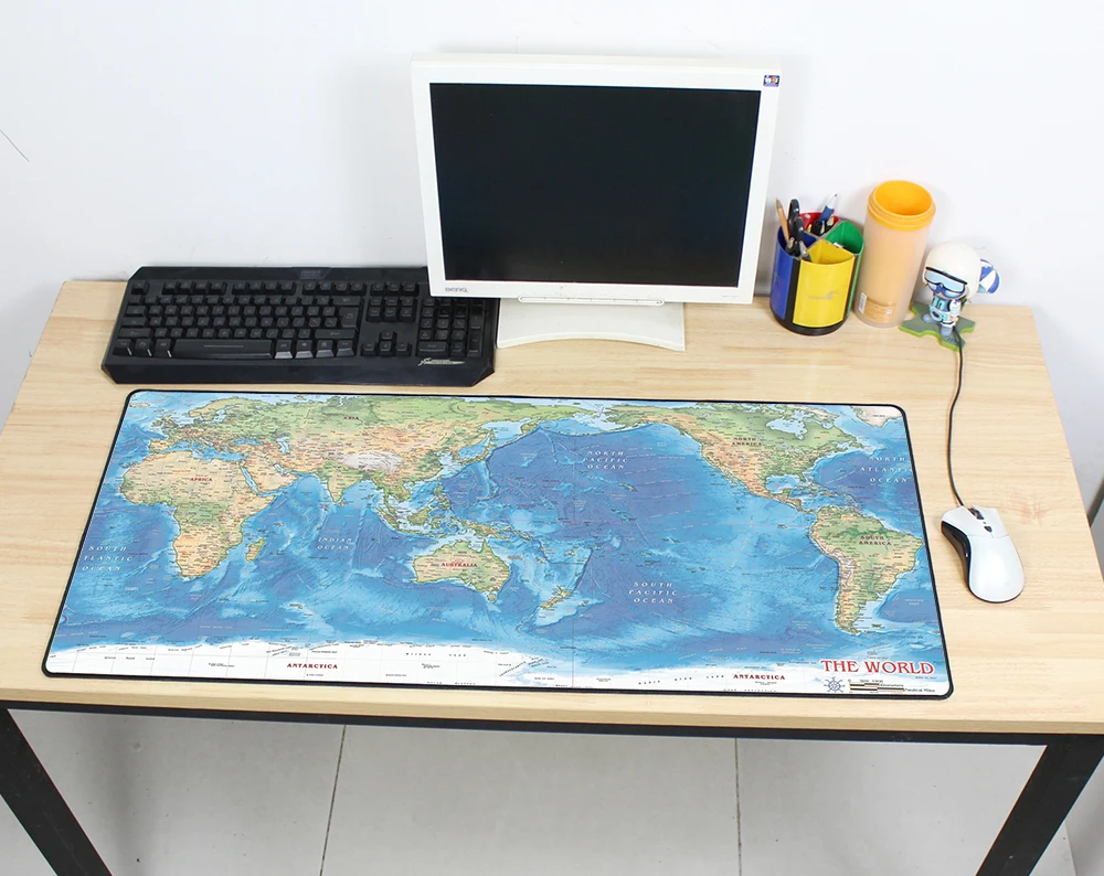 Игровой коврик для мыши карта мира 900x400x3 мм DIY XL большой геймер с блокировкой края