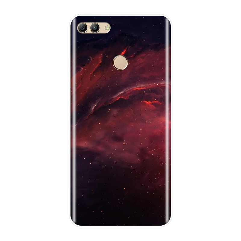 Задняя крышка для huawei Y5 Y6 Y7 Prime 2018 Y9 2019 силиконовый мягкий чехол телефона с красным