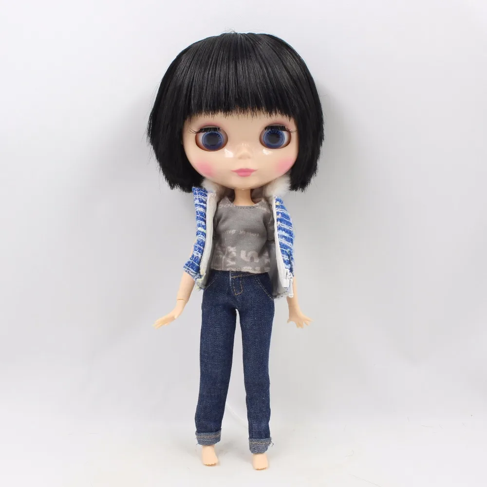 Кукла ICY DBS Blyth для мальчика BL9601 черный короткий сустав волос белая кожа 1/6 30