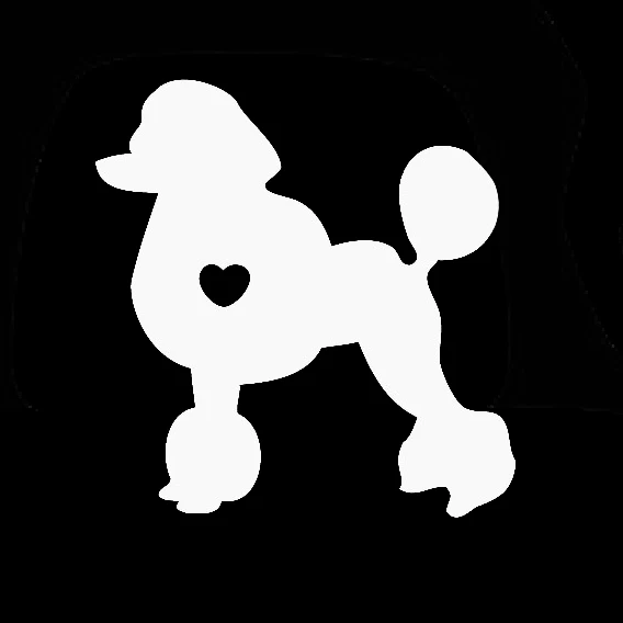 12x11 см I Love puodle Dog Animal Black/white стикер на машину с собакой водонепроницаемые наклейки