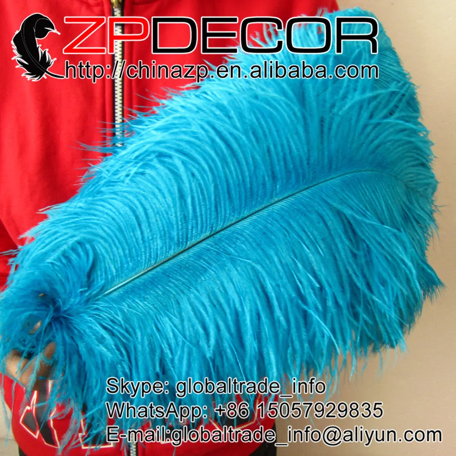 

ZPDECOR 100 шт./лот 40-45 см (16-18 дюймов) ручной выбор сексуальные и гладкие синие крылья OIstrich перья