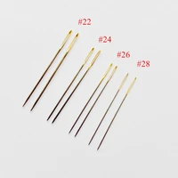 oneroom 10 pcs lot 26 24 22 28 golden tail needles for aida 9ct 11ct 14ct 18ct fabric cross stitch blunt embroider