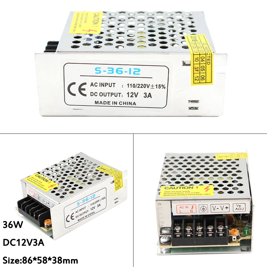 AC DC 220V постоянного тока до 12В импульсный источник Питание 12V 2A 3A 5A 10A 15A 20A