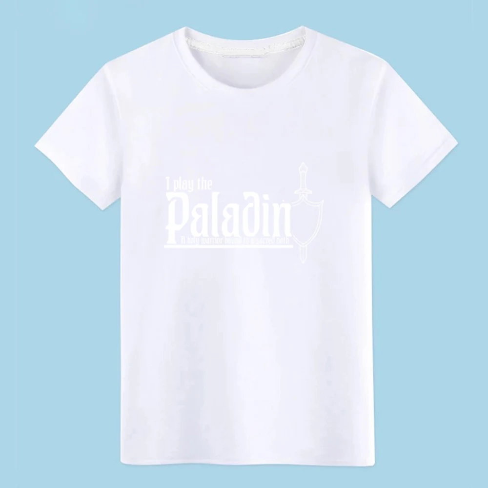 paladin tableto p class pen and paper dnd nerd geek t shirt Printing Short Sleeve round Neck clothing Anti-Wrinkle Spring | Мужская