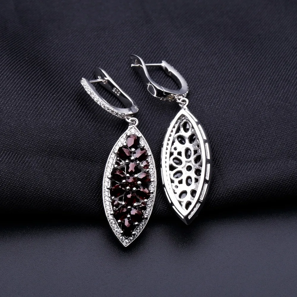 Gem's Ballet 6.90Ct Природный Черный гранат Винтажные серьги 925 пробы серебряные серьги-капли с драгоценным камнем для женщин хорошее ювелирное изделие