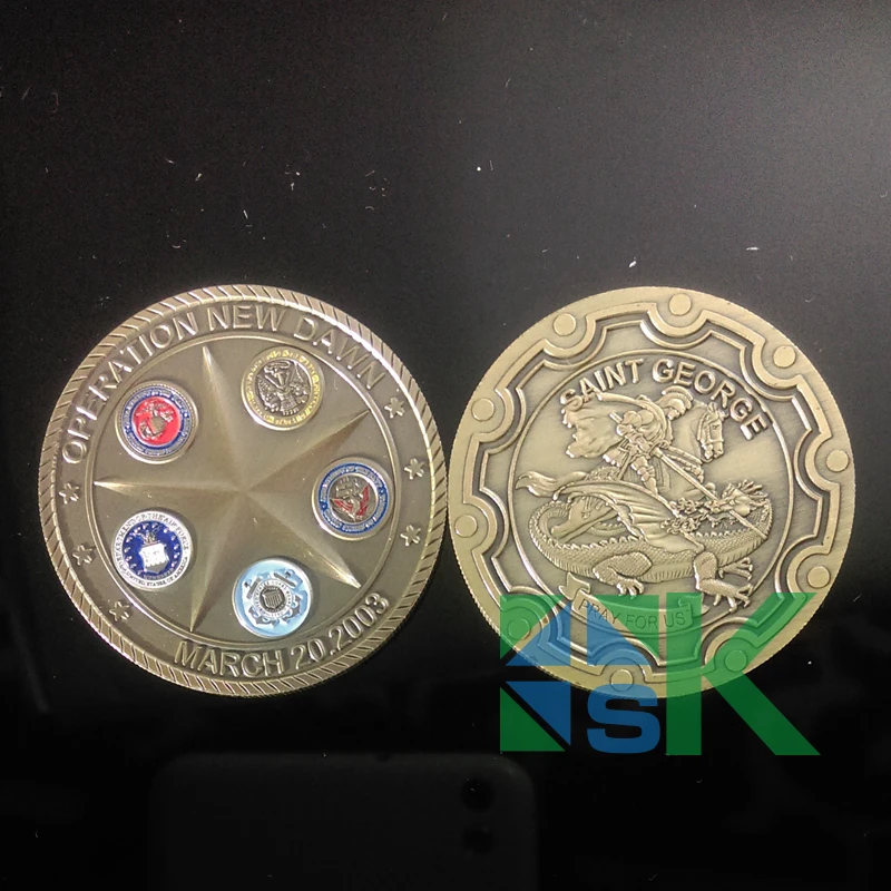 Бронзовая сувенирная монета USAF в стиле милитари Святого Георгия военный вызов