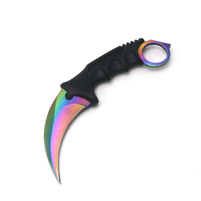 1pcs Коготь шеи нож с оболочкой охотничий как в CS Go выживания тактический Открытый Кемпинг стилет мачете обороны ручка нож маркировка ручной инструмент - Цвет: 1pcs