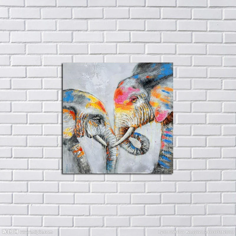 Бесплатная доставка 100% ручная роспись абстрактный слон картина маслом