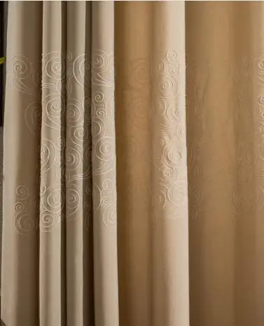 champagne Curtain Синяя/Шампанская занавеска с вышивкой, затемненная занавеска для дома, занавеска для гостиной, занавеска для спальни Rideaux, на заказ - Цвет: champagne Curtain