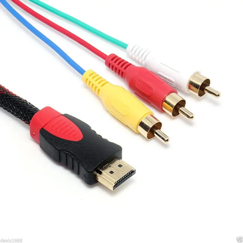 HL 2017 HDMI папа на 3 RCA AV Аудио Видео 5FT кабель Шнур адаптер для ТВ HDTV DVD 1080p Levert Прямая