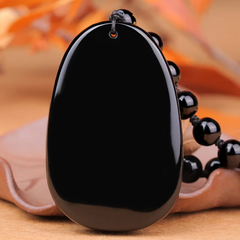A rooster natural Obsidian does not move Bodhisattva natal Buddha Pendant Necklace Fudo patron of men and women | Украшения и