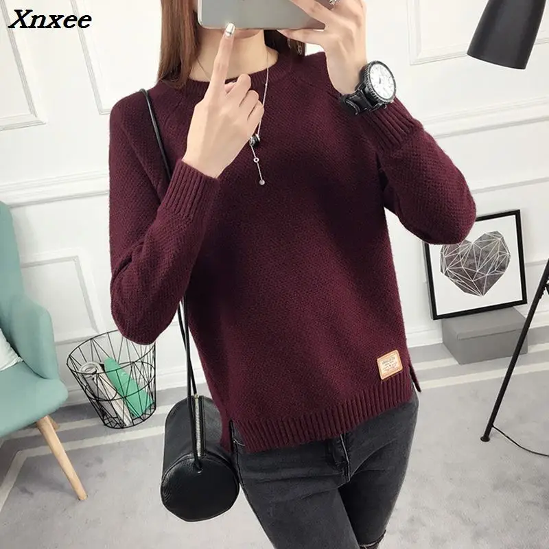 

2018 new winter jacket sweater shirt Korean female spring coat Long Sleeved Pullover Sweater Xnxee