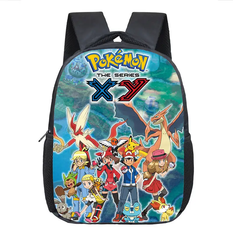 Аниме Покемон рюкзак Pocket Monster школьная сумка Ash Ketchum/Pikachu школьные рюкзаки для девочек и мальчиков детская сумка для книг - Цвет: 12CWJL18