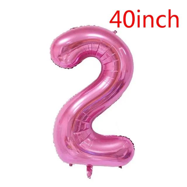 40 inch pink 1 шт. 40 дюймов розовое золото, серебро, алюминий Фольга №2 воздушные шары 2nd дня рождения, свадьбы, годовщины вечерние Декор Baby Shower поставки - Цвет: 40 inch pink