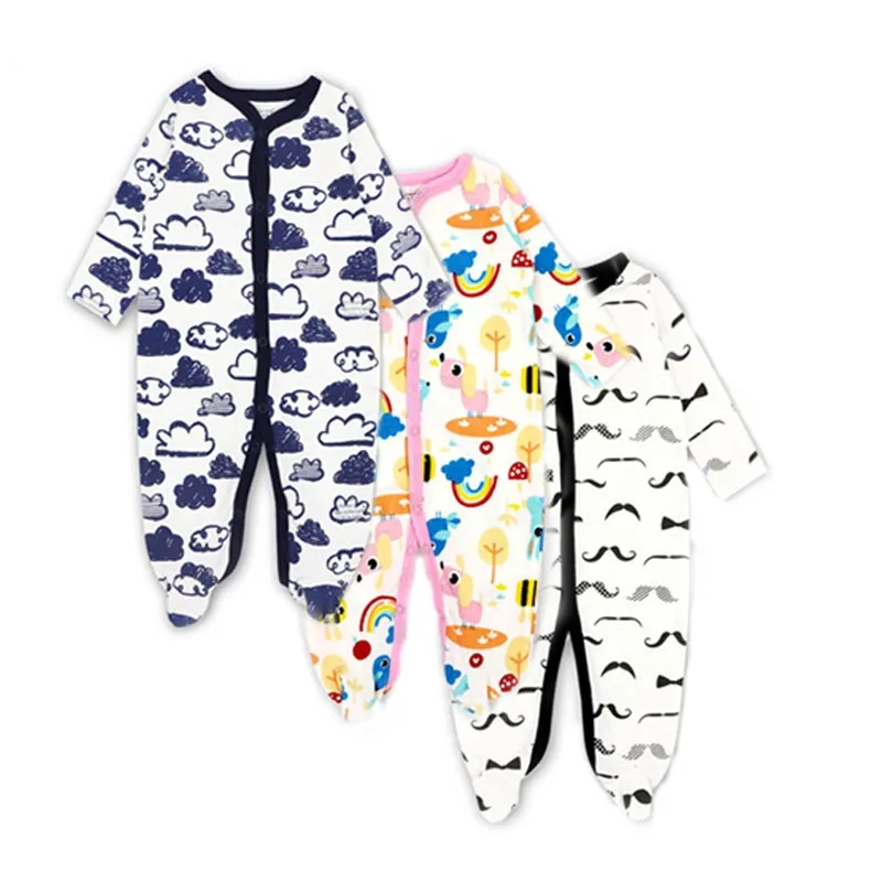 2018 Cartoon animal style Cotton Babies Bodysuit Boys girls Jumpsuits newborn infant clothes long sleeve baby Jumpsuit 3pcs/lot | Детская