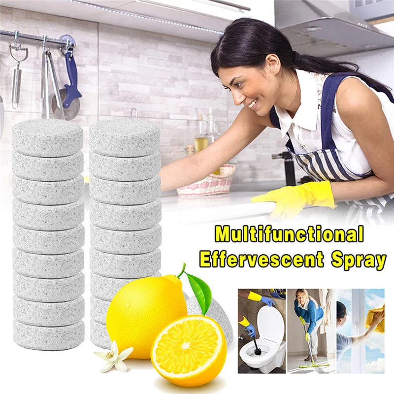 

Multi-function stain-free white effervescent tablets lemon flavor concentrated cleaner clothing kitchen universal
