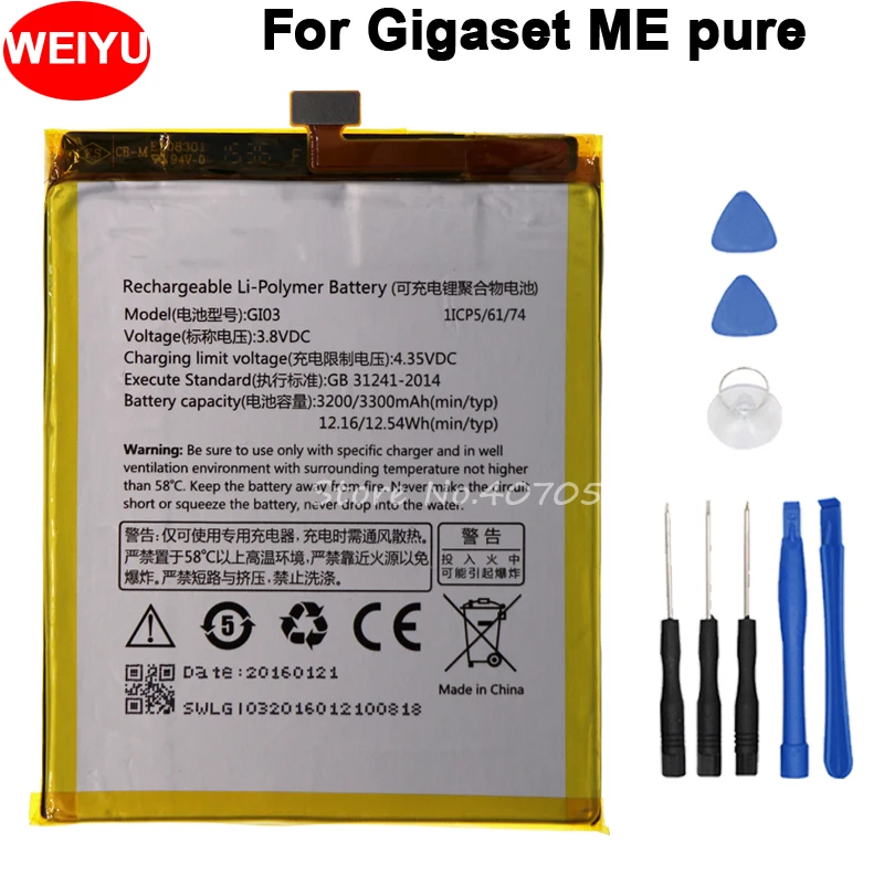 Для Gigaset ME pure GS53-6 аккумулятор GI03 аккумуляторная батарея AKKU 3300 мАч + инструменты