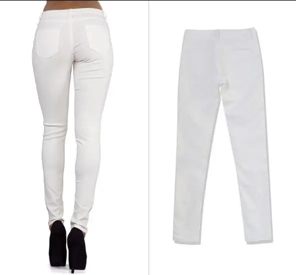 2019 эластичные штаны из искусственной кожи женские узкие брюки белые карандаш с