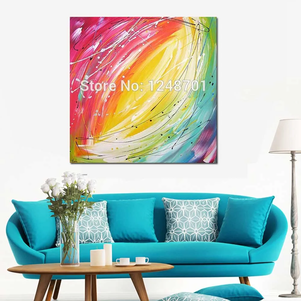 Hand Painted Color light modern abstract oil painting on Canvas Contemporary Acrylic Art Wall Pictures Living Room Home Decor | Дом и сад
