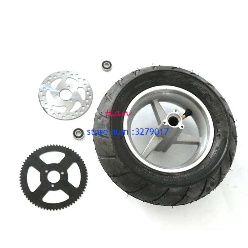 

110/50-6,5 бескамерные задние колеса с Тормозным Диском, Задняя звездочка для 47cc/49cc 2 stoke Mini pocket bike 90/65-6,5 wheel & dis