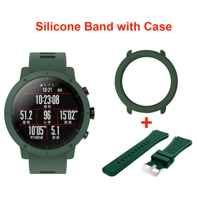 add Green Case Strap Amazfit Stratos Смарт-часы приложение Ver 2 для женщин и мужчин gps PPG монитор сердечного ритма 5ATM водонепроницаемый Встроенный музыкальный спортивный Смарт-часы - Цвет: add Green Case Strap