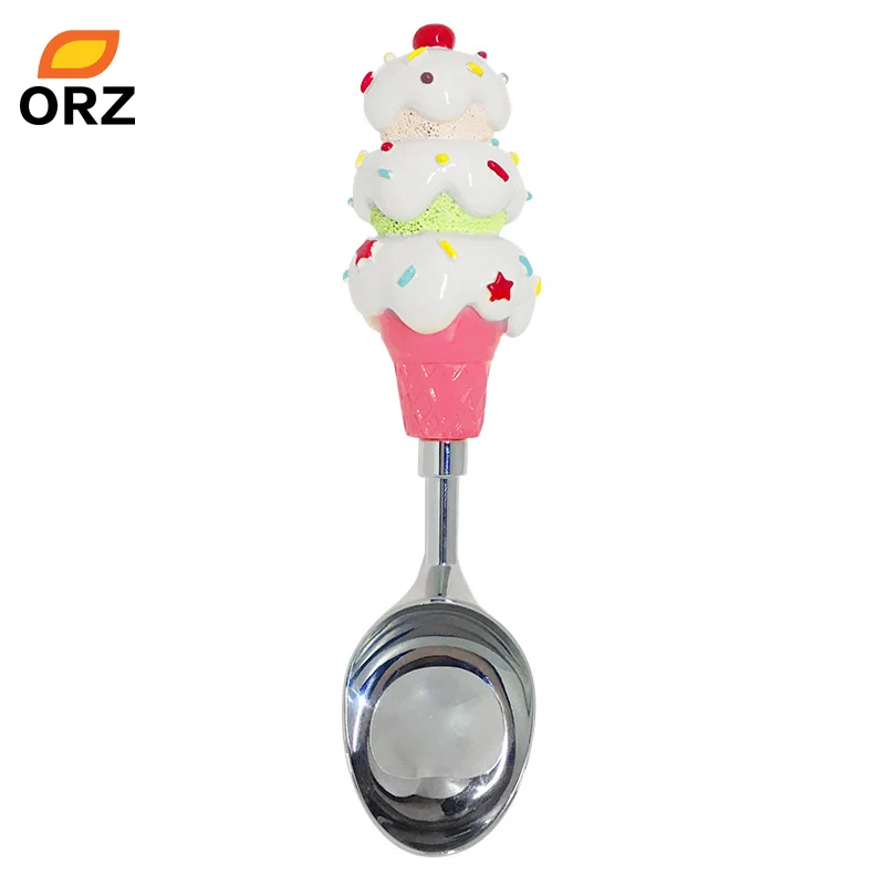 ORZ ложки для мороженого с полимерной ручкой йогурта овощей пюре инструменты