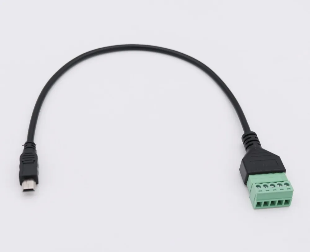 10 шт. мини USB 2 0 штекер на 5 контактный винтовой разъем с защитой терминал без пайки