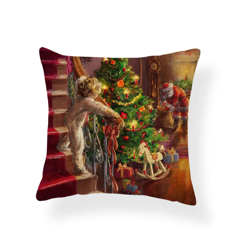 5 Ретро рождественский стиль подушки набор письмо венок носки ленты спальня декоративная наволочка для подушки Подарочная коробка Санта подушка в форме Санта-Клауса - Цвет: 5