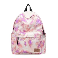 kandra korean style fashion floral pattern laptop backpack large capacity shoulder bag women backpack watercolor school bag 2019