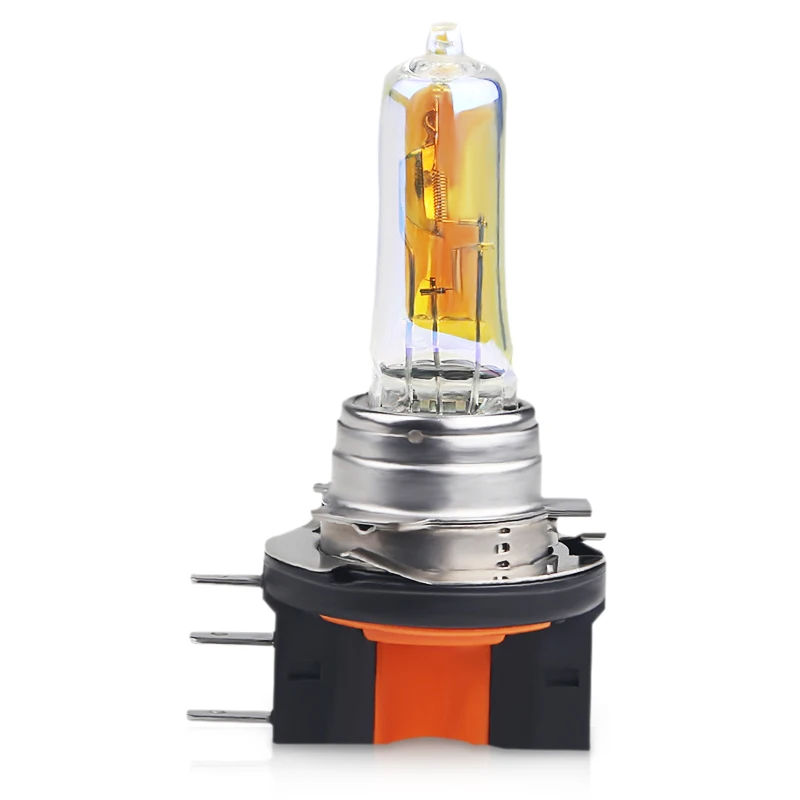 1Pcs 12V Car Halogen Headlight Bulbs Light H15 15/55W 2300K Golden Yellow high/low beam 1200LM Car Headlight Fog Light h15