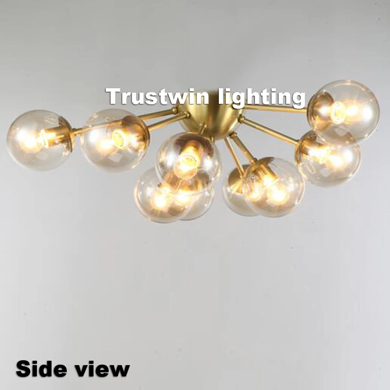 Пост современный MODO стеклянный шар винтажная латунная подвесная люстра лампа