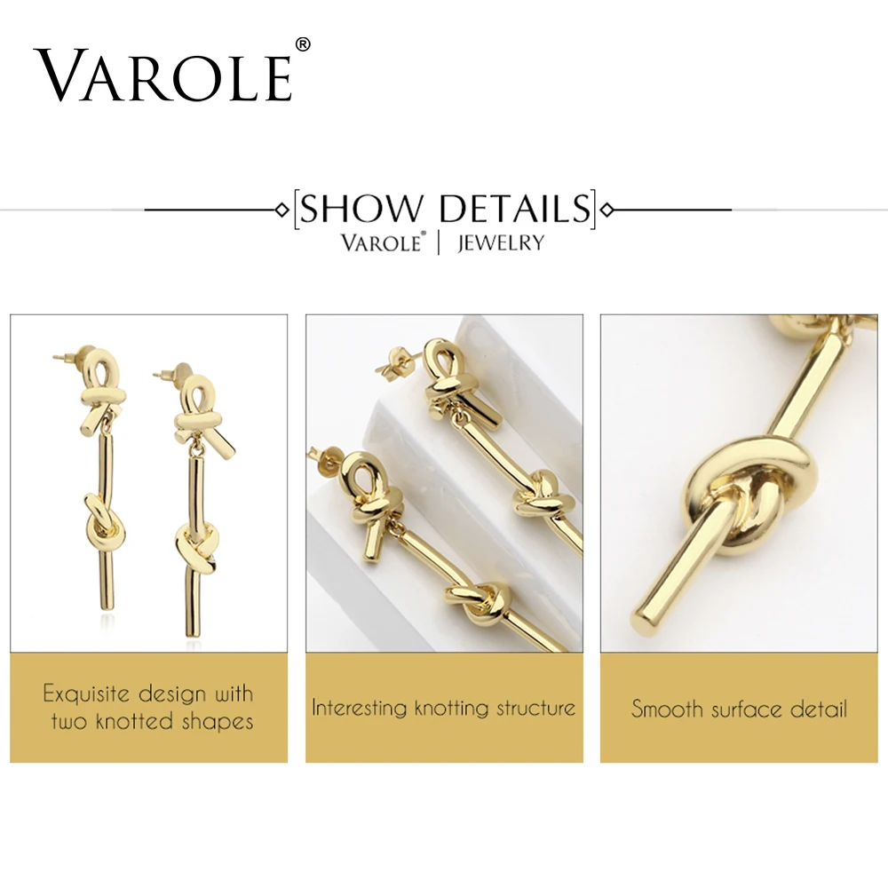 VAROLE, стиль, серьги золотого цвета, медные серьги для женщин, серебряные большие длинные серьги, ювелирное изделие, brincos