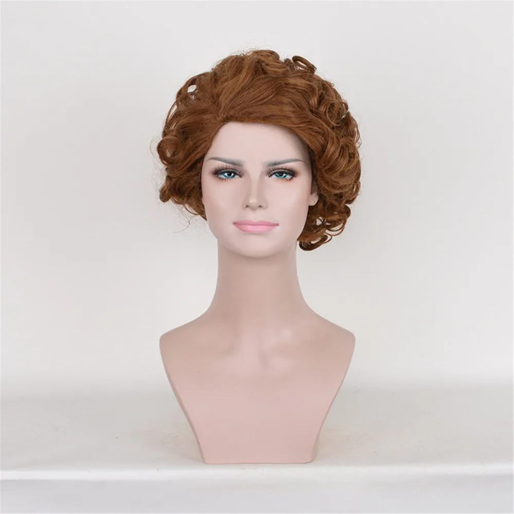 Женский винтажный парик для косплея с коричневыми волнами и короткими волосами| |