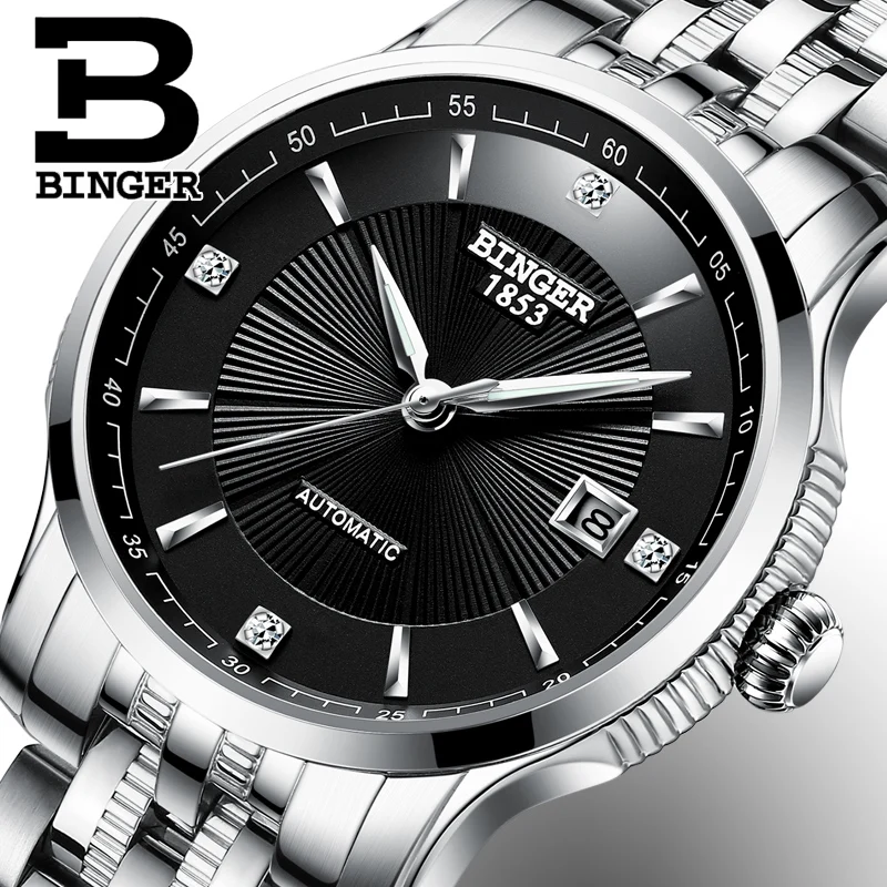 Мужские часы Топ Бренд роскошные Япония автоматический механизм Бингер