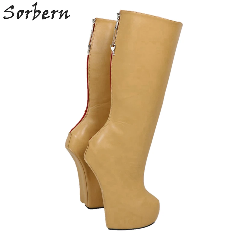 Закрываемые ботинки Sorbern Camel матовые женские тяжелые без копыт изготовленные на