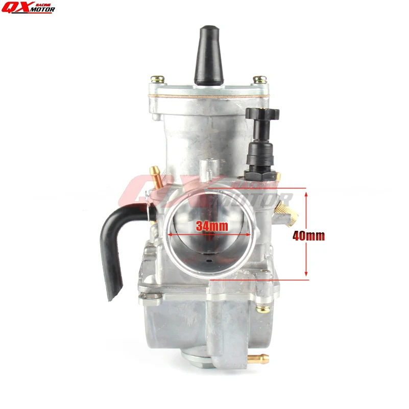 PWK 34 Carb мм гоночный плоский боковой Карбюратор с Впускной загрузкой для 2T/ 4T Gy6