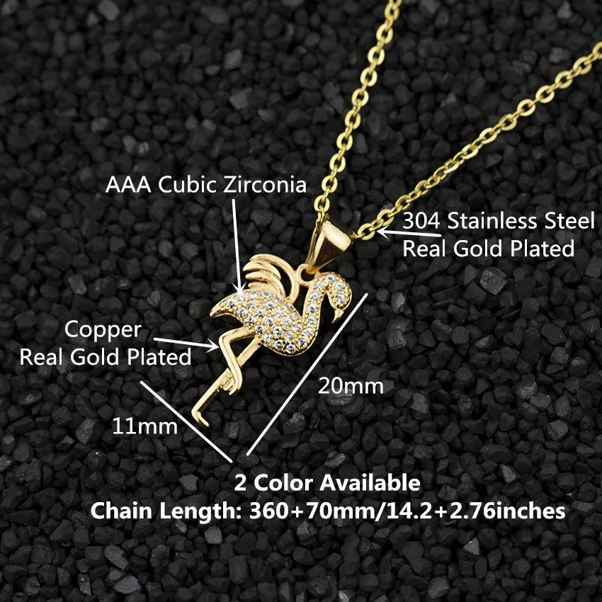 Цепочка Из Нержавеющей Стали с подвеской в виде фламинго|Ожерелья подвеской| |