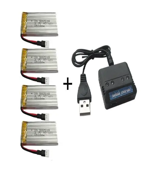3 7 v 400Mah Li-po батарея * 4 шт + в 1 зарядное устройство коробка для H21 RC quadcopter 5 | Игрушки и