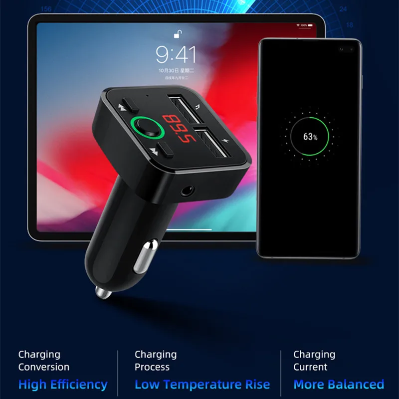 Горячая 5 0 автомобильное зарядное устройство FM передатчик Aux модулятор Bluetooth