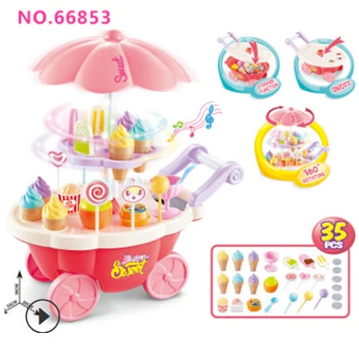 35Pcs-No Box-As Show Новые Горячие 4 типа 1 шт. мини конфеты корзину маленькое Мороженое магазин супермаркет детские игрушки Кухонная Тележка детские игрушки - Цвет: 35Pcs-No Box-As Show