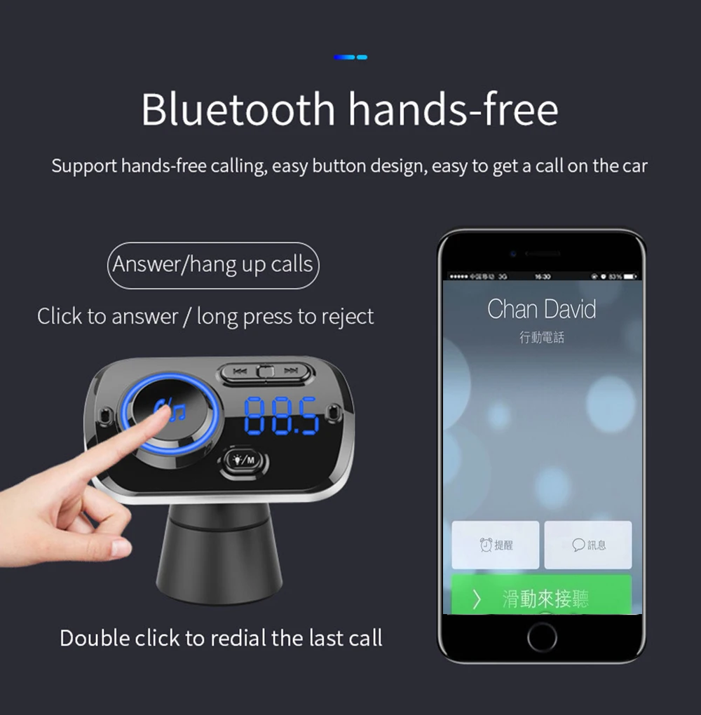 VR робот Bluetooth V5.0 EDR автомобильный комплект громкой связи fm-передатчик 3,5 мм Aux автомобильный аудио mp3-плеер QC3.0 Быстрая зарядка светодиодный светильник