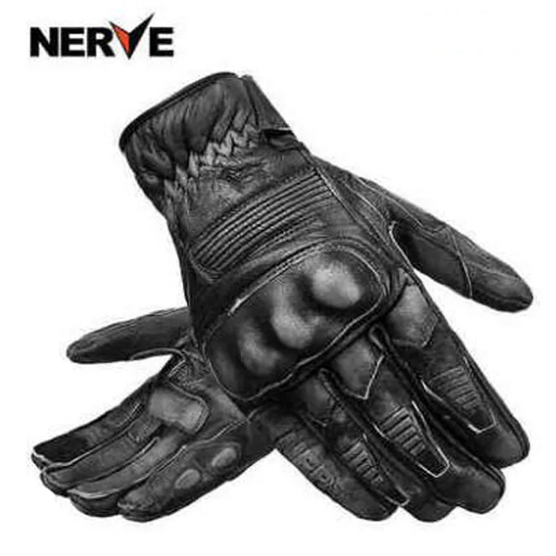 Мужские мотоциклетные перчатки водонепроницаемые из натуральной воловьей кожи