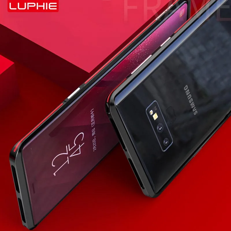 Luphie металлический бампер чехлы для samsung Galaxy Note 9 Роскошная алюминиевая рама