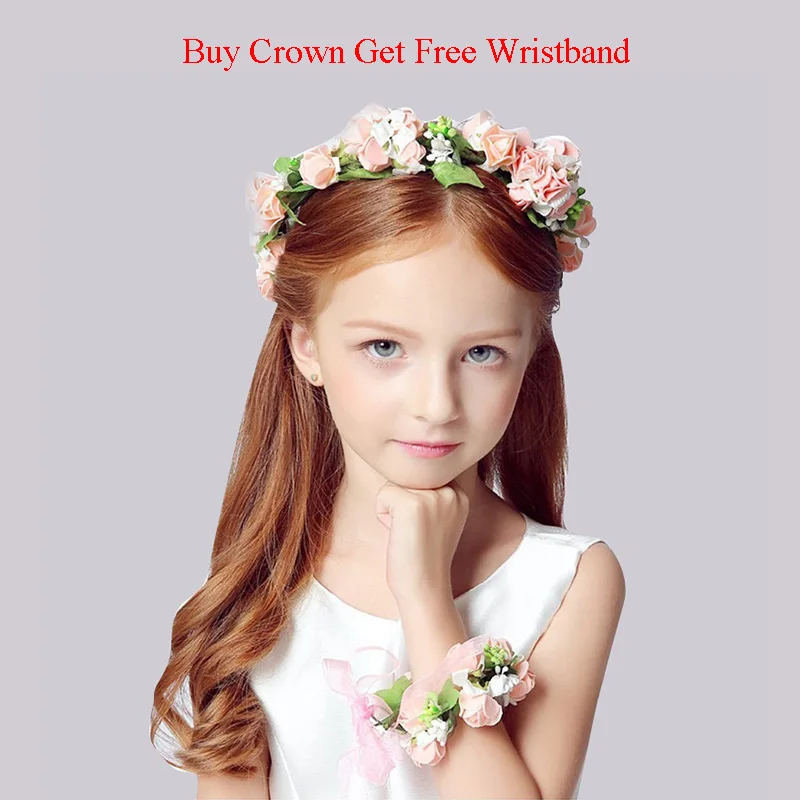 Pink Wreath Винтажное вечернее платье с цветочным рисунком; детская вечерняя одежда для девочек; Детские платья для девочек; платье принцессы на выпускной; свадебное платье для детей 6-14 лет - Цвет: Pink Wreath