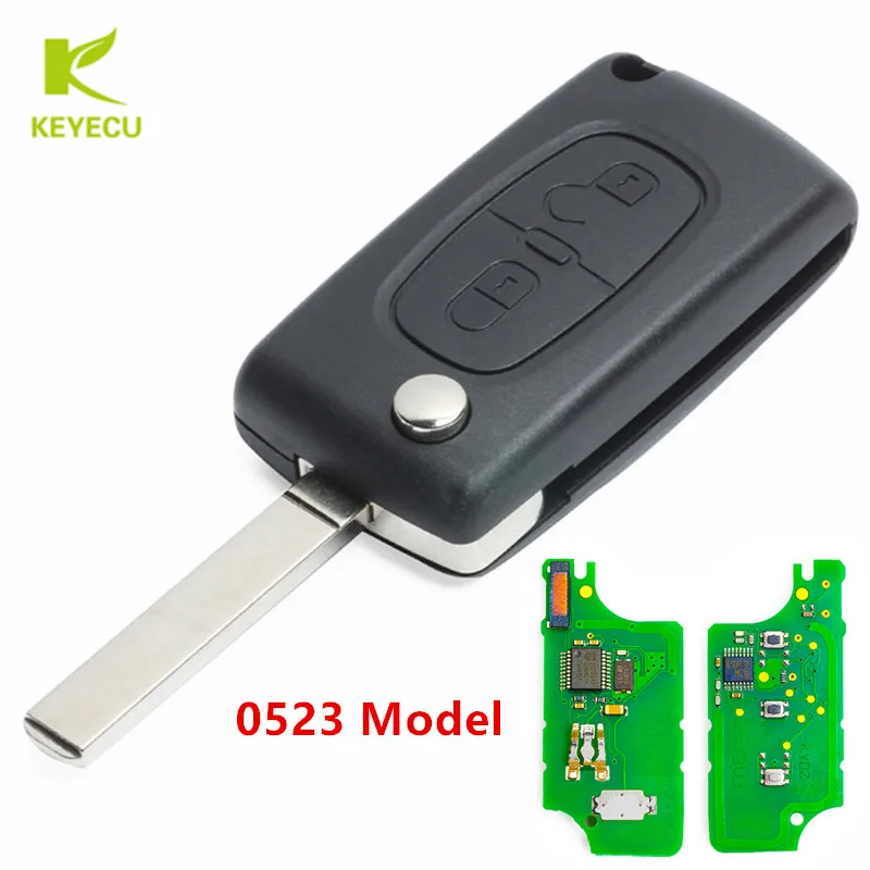 Ключ дистанционного управления KEYECU 2BTN 433 МГц ID46 для Citroen Berlingo C2 C3 C4 Picasso C5 C6 C8 Saxo Xsara