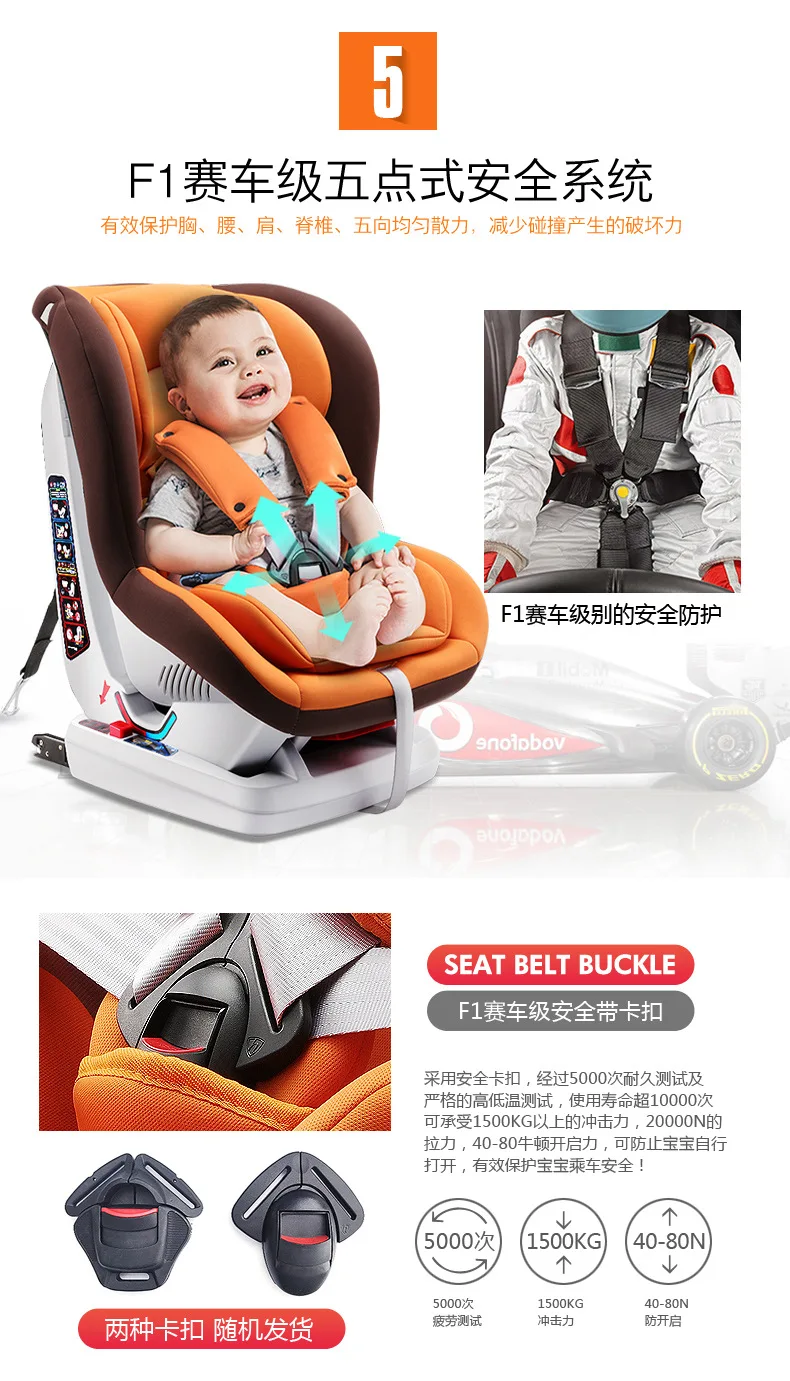 Детский автомобиль безопасности сиденья интерфейс ISOFIX пятиточечный ремень младенческой Дети Booster автомобильное кресло защита детское автомобильное сиденье