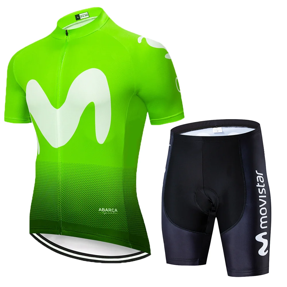 Pic Color Команда Movistar флуоресцентная зеленая одежда для велоспорта Джерси Ropa велосипед для мужчин лето Pro майки для велоспорта Велоспорт гелиевая Подушка шорты - Цвет: Pic Color